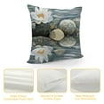 thumbnail image 4 of JEUXUS Zen Wall Art Lotus Flowers Stones on Water Water Lily Zipper Closure Plush Pillowcase White, 4 of 5