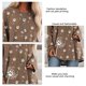 thumbnail image 3 of Tops de manga larga para mujer, camisetas holgadas informales a la moda con estampado de pata de gato y diente de león, camisetas para mujer, 3 of 4