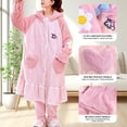 thumbnail image 6 of My Melody Winter Plush Thick Flannel Pajamas Soft Warm Comfortable Robe One Size, 6 of 7