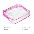 thumbnail image 5 of Uxcell S Size Clear Toiletry Bag Makeup Cosmetic Pouch with Zipper, Rose Red 3 Pack, 5 of 6