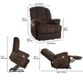 thumbnail image 4 of Dextrus Elderly Electric Lift Recliner, Single Sofa Chair with Remote Control, Extended Footrest, USB Ports, and Storage Pockets - Brown, 4 of 4