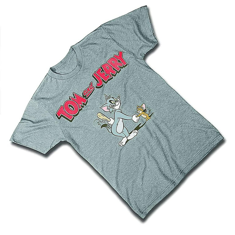Mens Tom & Jerry Battle Shirt - Classic Hanna-Barbera Tee - Vintage Cartoon  Chase T-Shirt