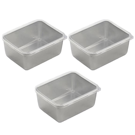 3Pack Stainless Steel Food Storage Containers,5.31"x4.13"x2.28",Stackable Grooved Lid with Translucent Silicone Cover,Tight Seal AntiOdor WideMouth for Meal Prep Fruit Meat Marinating,1Set
