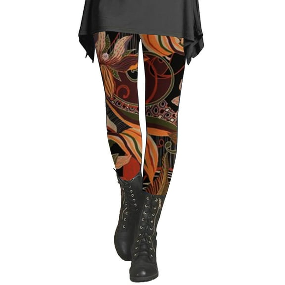 Jxximdong Leggings for Women Women's Autumn And Winter Leggings Artistic Splash Printed Soft Stretchy Pants Black L Yoga Pants