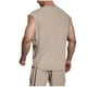 thumbnail image 3 of pstuiky Camisetas sin mangas para hombre, Camiseta deportiva sin mangas de cuello redondo, informal, de secado rápido, con botones y elástico, de color liso, para hombre Chaleco para hombre m, 3 of 5