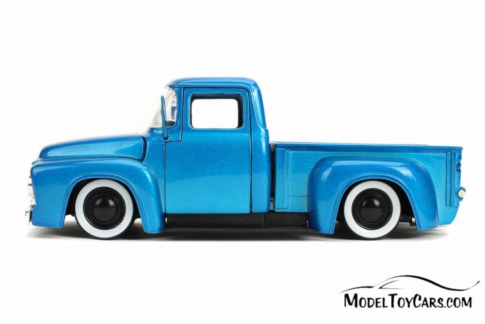 1956 Ford F-100 Pickup, Blue and White - Jada 54027/W24 - 1/24 scale Diecast Model Toy Car