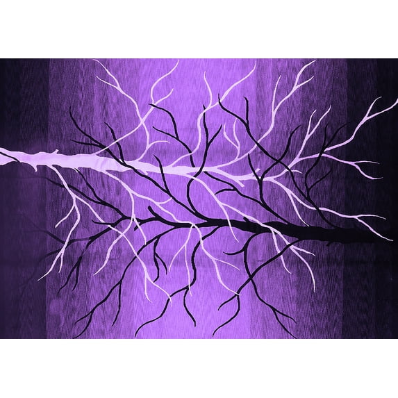 Ahgly Company Indoor Rectangle Oriental Purple Industrial Area Rugs, 3' x 5'