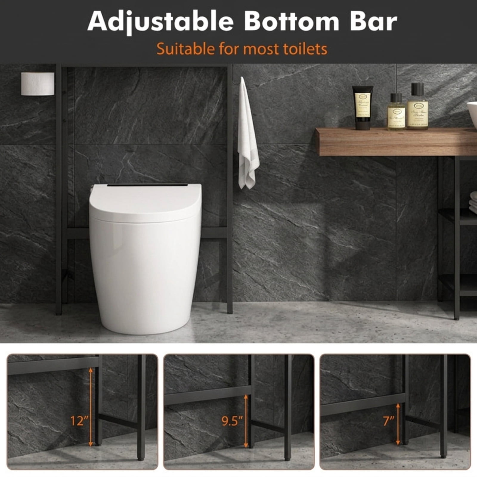 Vebreda Over the Toilet Storage Cabinet with 2 Doors and Adjustable Shelf for Bathroom Space Saving Organization, Natural
