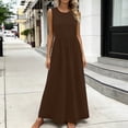 thumbnail image 1 of XiYing Robes pour Femmes, Robe Décontractée Ample à Col Rond pour Femme, Robe Maxi d'Été Sans Manches pour Usage Quotidien, Design Fluide Uni, P-TTG, une Pièce, 1 of 6