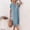 *Blue, variant on ClodeEU Women's Lapel Button Short Sleeve Denim Midi Shirt Dress,Casual Loose Summer Dress with Side Slit Blue,Women's Plus L
