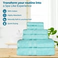 thumbnail image 4 of Superior Ultra Soft Cotton Solid 6-Piece Towel Sets, Cyan, 4 of 9