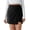 Black, variant on High Waist Women Corduroy Side Slit Bandage Mini Skirt
