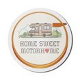 thumbnail image 1 of Saying Mouse Pad for Computers, Retro Hoop Crossstitch Motif Needlework Sewing Design Trailer Home Print, Round Non-Slip Thick Rubber Modern Gaming Mousepad, 8" Round, Multicolor, by Ambesonne, 1 of 2
