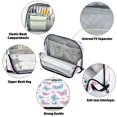 thumbnail image 4 of Pencil Bag with Magnetic Foldable Base Large Capacity Stand-Up Pencil Case Durable Nylon Pen Pouch Pink and Blue Butterflies, 4 of 7
