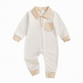 thumbnail image 5 of Kogui Neutral Baby Clothes Winter Baby Boy Zipper Romper Long Sleeve Baby Pajamas with Mitten Cuffs 0 3 6 9 12 18 24 Months (Beige,6-12 Months), 5 of 6