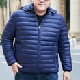 thumbnail image 2 of Christmas Clearance! AIEOTT Mens Plus Size Puffer Coat with Removable Hood Winter Thicken Down Jacket Full Zip Front Padded Jacket Coat, 2 of 6