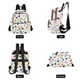 thumbnail image 4 of FORMRS Mini Backpack Purse for Women Travel Daypack Casual Shoulder Bag, White Minimalist Triangles, 4 of 7