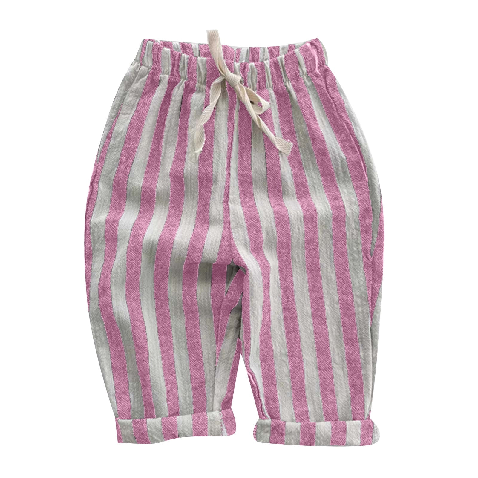 Pantalons Garçons Enfants Bébé Fille Minimalistes Rayés Taille Élastique Pour Confort Et Polyvalence