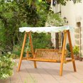 thumbnail image 2 of Outsunny 80" Patio Swing Chair with Canopy Outdoor Wooden Swing Bench, 2 of 10
