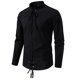 thumbnail image 1 of pstuiky camisa de manga larga para hombre, Top informal de manga larga con cuello alto y botones con cordón para hombre, de color liso y moderno camisetas de hombre xxl, 1 of 8