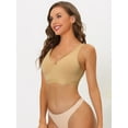 thumbnail image 5 of Unique Bargains Women's Wirefree Padded Bra Straps Full Coverage Bralettes 44F Beige, 5 of 6