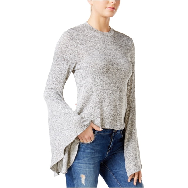 bar III Blusa de manga acampanada para mujer, color gris, grande bar III Pull-over