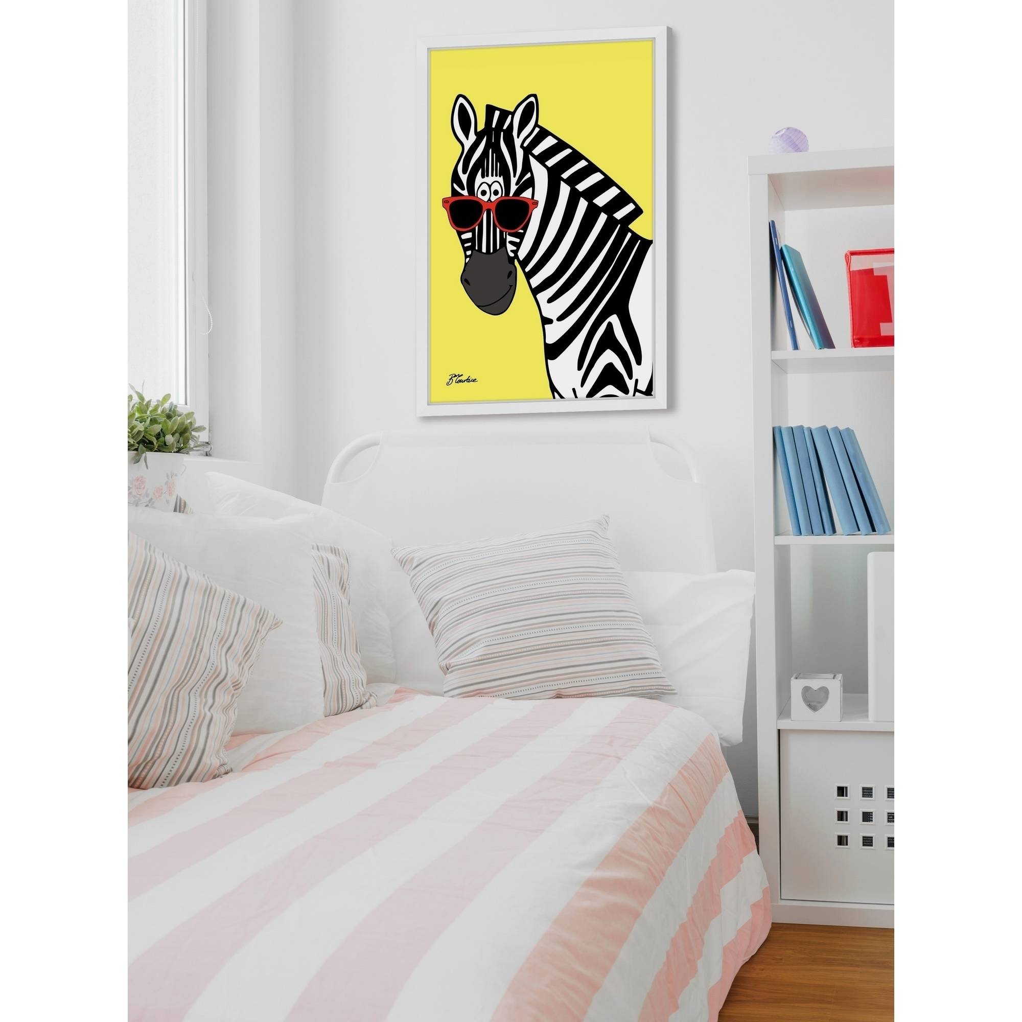 "Zebra Hippy Head" Framed Painting Print