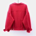 thumbnail image 3 of Women Spring And Autumn Coats Warm Solid Long Sleeve Denim Jacket Outerwear-DF, 3 of 3