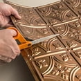 thumbnail image 5 of FASÃ„DE Traditional Style/Pattern 1 Decorative Vinyl Backsplash Panel in Brushed Aluminum (6X6 Inch Sample), 5 of 5