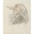 thumbnail image 2 of Alexander Ver Huell 15x18 Gold Ornate Wood Frame and Double Matted Museum Art Print Titled - Caricatural Head of an Old Man with a Long Nose (C. 1854 - C. 1887), 2 of 4