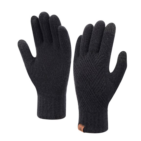 FZ FANTASTIC ZONE Womens Winter Gloves Cold Weathe, Warm Knit Touchscreen Gloves for Women with Dual-layer Thermal Fleece Lining