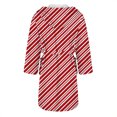 thumbnail image 5 of Women's Fleece Plush Robe Long Warm Plush Bathrobe Loungewear Jacket Printed Comfort Robe, 5 of 5