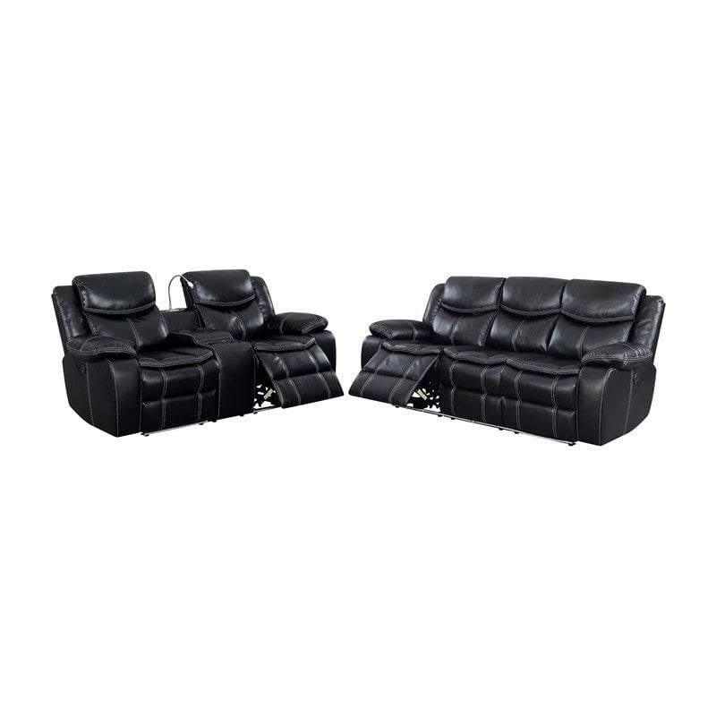 Faux Leather 2 Piece Reclining Sofa Set, Stanton Reclining Sofa Reviews