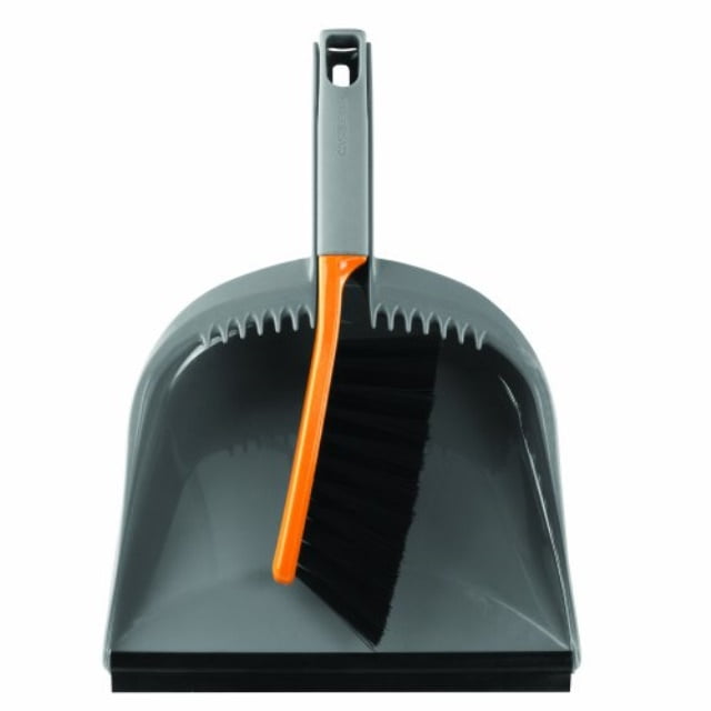 Casabella 1 Count Dustpan and Brush Set, Orange and Graphite