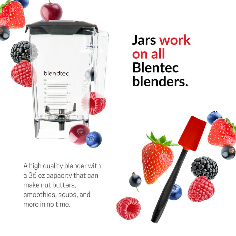 Blendtec 90 oz WildSide Jar, Commercial Grade - Five-Sided Replacement  Blender Jar - Compatible with Blendtec Blenders - 36 oz Blending Capacity 