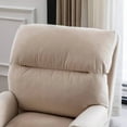thumbnail image 3 of Accent Chair with Ottoman,Living Room Chair with Adjustable Backrest and Side Pocket,Comfy Armchair Leisure Sofa Chair with Extra-Thick Padded Backrest,Reading Chair for Living Room Bedroom,Beige, 3 of 6