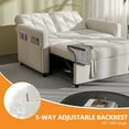 thumbnail image 6 of Craftian 55" Modern Convertible Sofa Bed with Pull Out Bed, Upholstered Loveseat Sofa Couch with Adjustable Backrest, White, 6 of 10