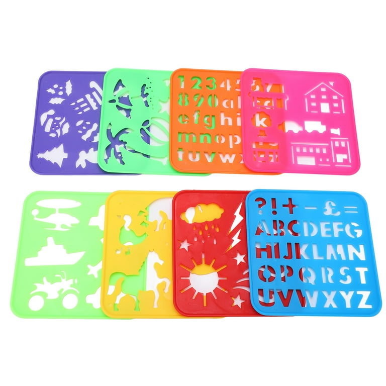 Painting Stencils, 0 Basic Painting Artifact 8 Pcs Glossy Curved Edges  Small Stencils For DIY Painting For Children