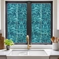 thumbnail image 2 of Teal Green Ocean Waves Window Privacy Film, Summer Sea Pool Static Cling UV Sun Blocking Heat Control Window Tint Day and Night, Non-Adhesive Reusable One Way Windows Privacy Cover 19.6''x39.3'', 2 of 7