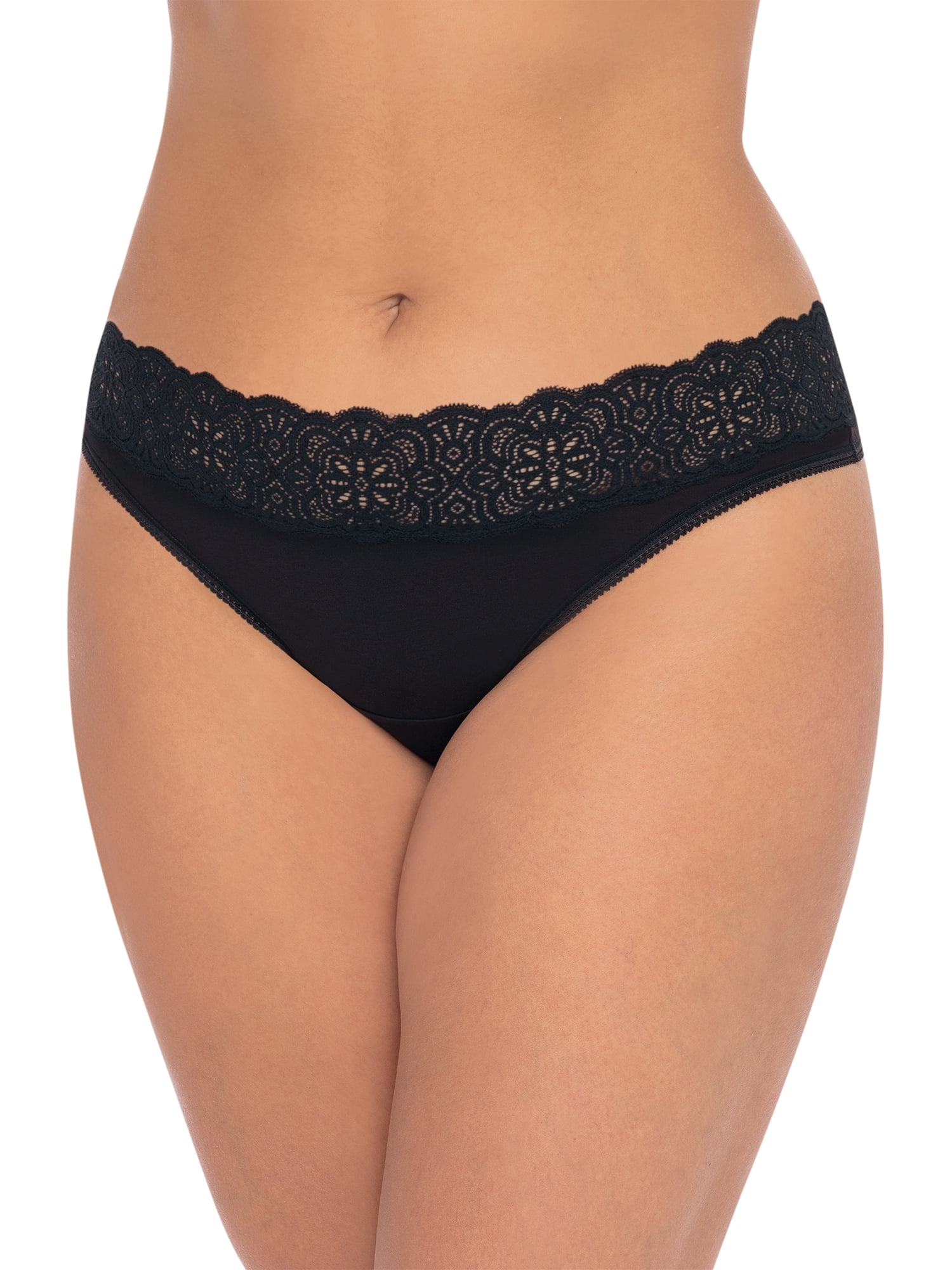 Secret Treasures Briefs Thong Lace Solid Breathable Stretchy Panty (Women's) 1 Pack