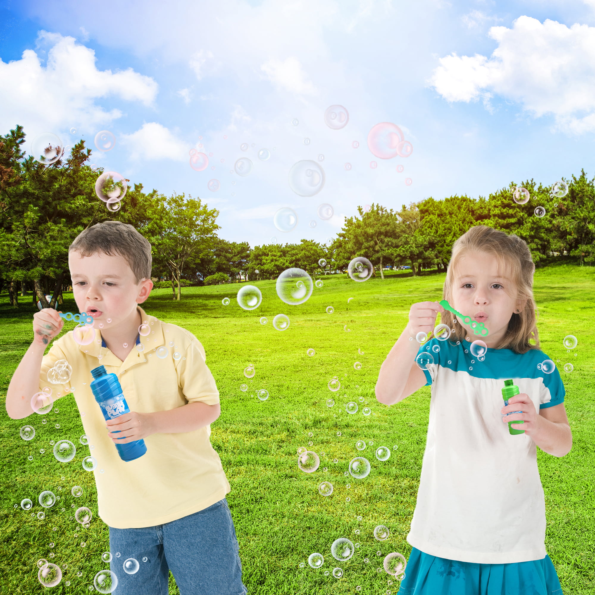 Bubble Solution Refills for Making Giant and Small Bubbles NO Mix Needed 3 Portable Easy-Grip Bottles of Bubble Solution Necessories for Bubble Guns Wands Blowers Bubble Machines 