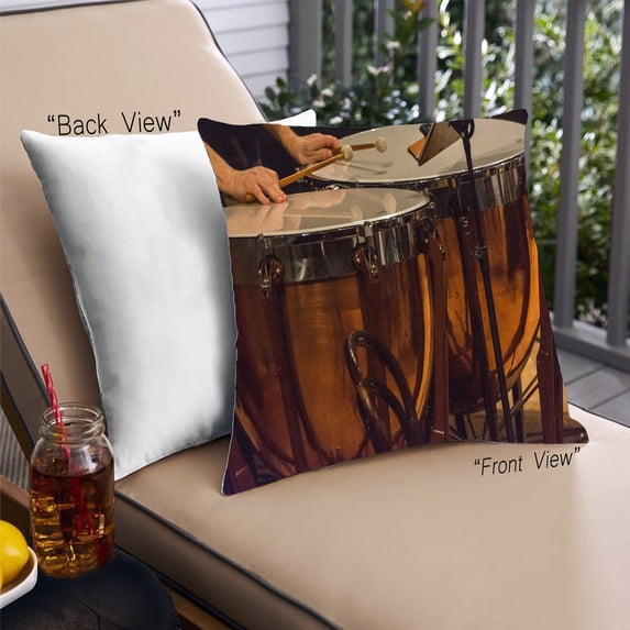 Ahgly Company Music Drums Outdoor Throw Pillow, 18 inch by 18 inch
