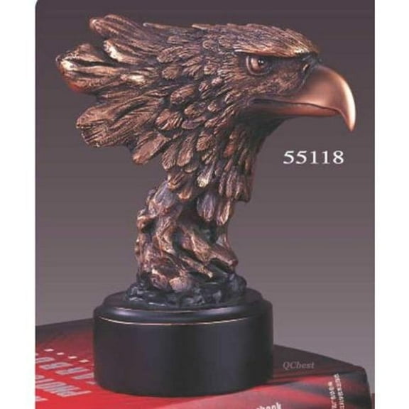 Bronze Plated Resin Sculptures Eagle Head Sculpture Statue 4" W X 7.5" H NEW