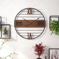 thumbnail image 5 of Modern Wood Walnut Dial Wall Clock, Large Wall Decor Mid Century Silent Non Ticking Clock for Living Room Decor, Kitchen, Bedroom, Study Decoration, Handmade Home Gift Idea, 20IN, 5 of 6