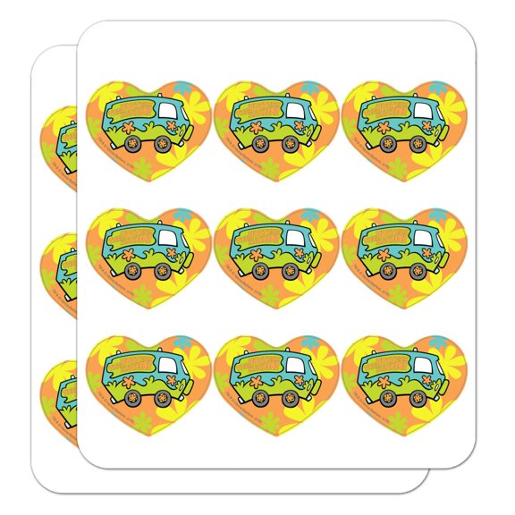 Scooby-Doo The Mystery Machine Heart Shaped Planner Calendar Scrapbook Craft Stickers