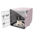 thumbnail image 5 of Floral Dog Crate Cover, Hibiscus Flowers Arranged into Squares and Stripes Summer Design, Easy to Use Pet Kennel Cover Small Dogs Puppies Kittens, 7 Sizes, Pale Pink Dark Yellow, by Ambesonne, 5 of 6