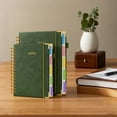 thumbnail image 2 of 5 Subject Notebook Hardcover Spiral Bound with Removable Dividers Tabs 300 Pages B5 Size College Ruled Journal for Women Students School Work Note Taking Leather Cover 8x10 Inches, 2 of 4