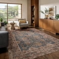 thumbnail image 3 of 5x7 Area Rug - Blue / Brown, 5' x 7' Rectangular, Faux Wool, Machine Made, Low Pile, 3 of 8