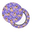 thumbnail image 2 of Balery Pugs and Flowers Fundas de asiento para taburete de bar redondo de tela de terciopelo ajustables que protegen de arañazos y manchas para sillas de 14 a 17 pulgadas.-12 inch, 2 of 7