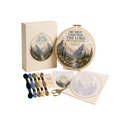 thumbnail image 2 of Cross Stitch Kit with Mountain Landscape Design and Scripture Verse, 6-Inch Hoop, Beige Fabric and Multicolor Threads, for Beginners and Craft Enthusiasts, Diy Needlework Set, 2 of 5